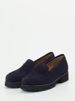 Konstantin Starke – Loafer aus Veloursleder Dunkelblau