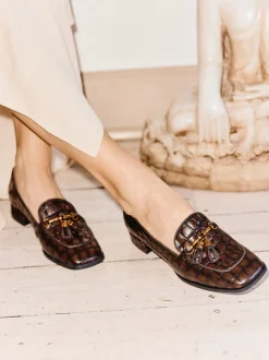 Konstantin Starke – Loafer aus geprägtem Leder braun