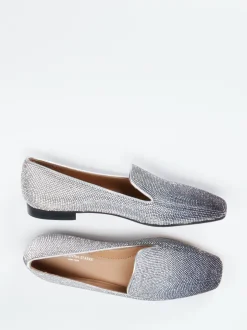 Konstantin Starke – Loafer aus Metallicleder silber