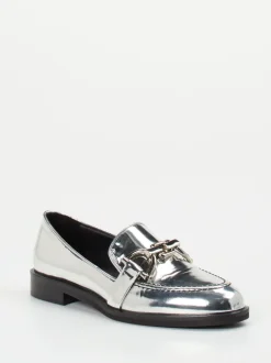 Konstantin Starke – Loafer aus Metallicleder silber