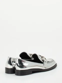 Konstantin Starke – Loafer aus Metallicleder silber