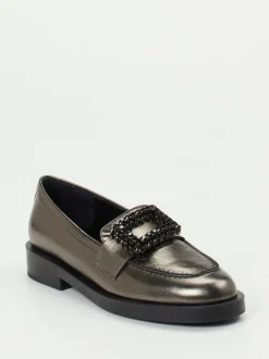 Konstantin Starke – Loafer aus Metallicleder anthrazit