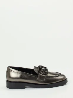Konstantin Starke – Loafer aus Metallicleder anthrazit