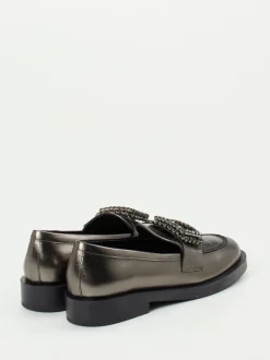 Konstantin Starke – Loafer aus Metallicleder anthrazit