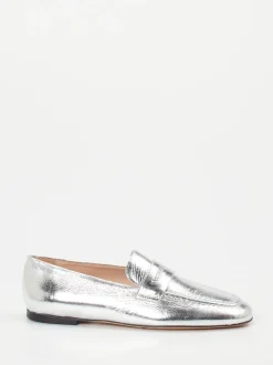 Konstantin Starke – Loafer aus Metallicleder silber