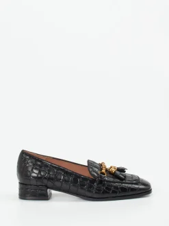 Konstantin Starke – Loafer aus geprägtem Leder schwarz