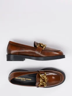 Konstantin Starke – Loafer aus Hochglanzleder Cognac