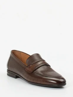 Konstantin Starke – Loafer aus geprägtem Leder Braun