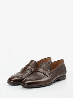 Konstantin Starke – Loafer aus geprägtem Leder Braun