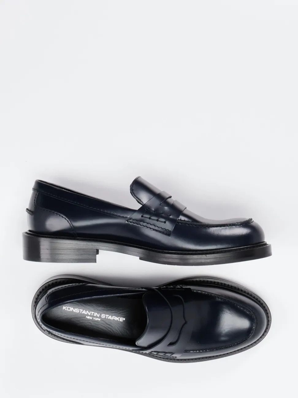Konstantin Starke – Loafer aus Hochglanzleder in Blau