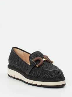 Konstantin Starke – Loafer aus Bastgeflecht schwarz