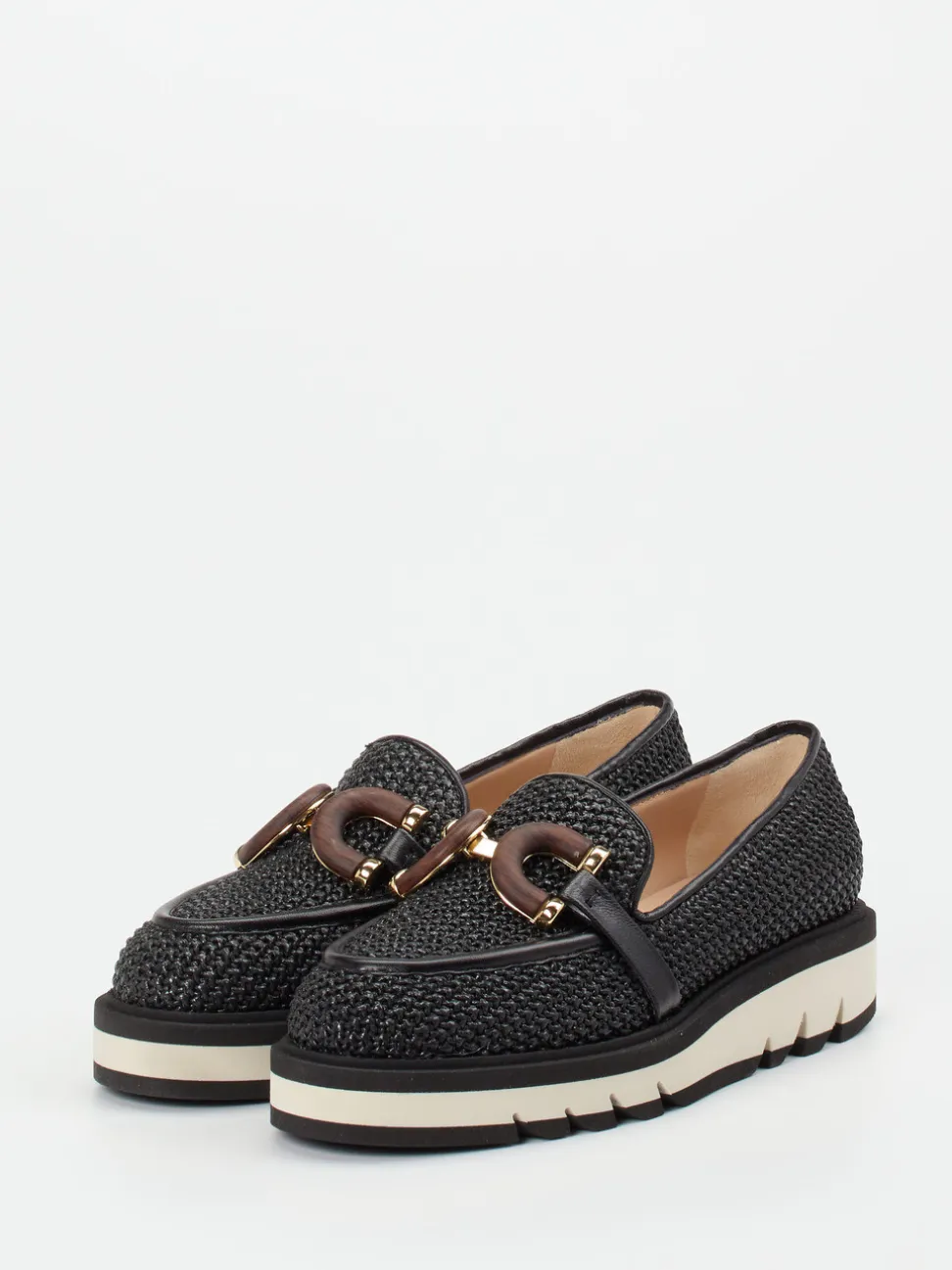 Konstantin Starke – Loafer aus Bastgeflecht schwarz