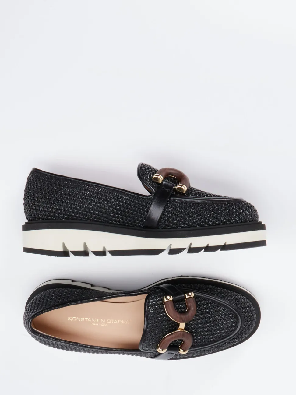 Konstantin Starke – Loafer aus Bastgeflecht schwarz