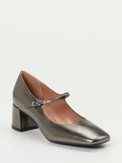 Konstantin Starke – Mary Jane Pumps aus Metallicleder Grau