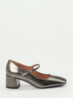 Konstantin Starke – Mary Jane Pumps aus Metallicleder Grau