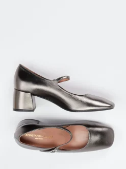 Konstantin Starke – Mary Jane Pumps aus Metallicleder Grau