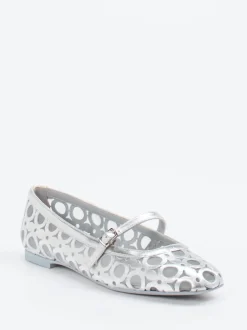 Konstantin Starke – Mary Jane Ballerinas aus Lammleder silber