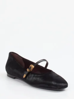 Konstantin Starke – Mary Jane Ballerinas aus Fell schwarz