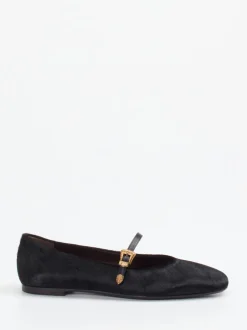 Konstantin Starke – Mary Jane Ballerinas aus Fell schwarz