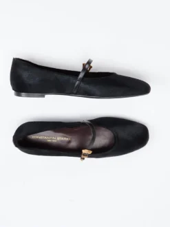 Konstantin Starke – Mary Jane Ballerinas aus Fell schwarz