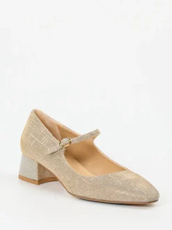 Konstantin Starke – Mary Jane Pumps aus Metallic-Textil