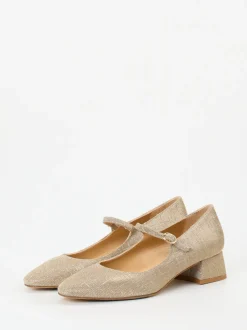 Konstantin Starke – Mary Jane Pumps aus Metallic-Textil
