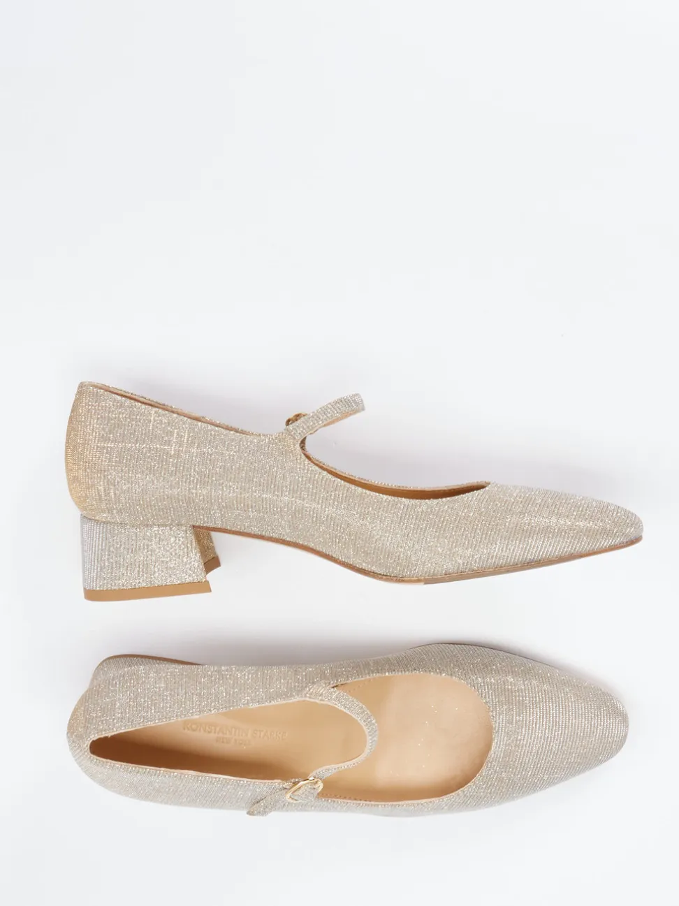 Konstantin Starke – Mary Jane Pumps aus Metallic-Textil