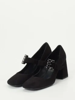 Konstantin Starke – Mary-Jane-Pumps aus Veloursleder schwarz