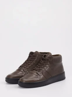 Konstantin Starke – Mid-Top Sneaker aus Kalbleder braun