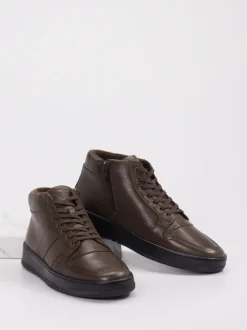 Konstantin Starke – Mid-Top Sneaker aus Kalbleder braun