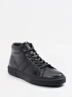 Konstantin Starke – Mid-Top Sneaker aus Lammleder Schwarz