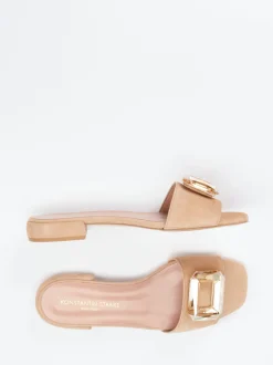 Konstantin Starke – Mules aus Veloursleder beige