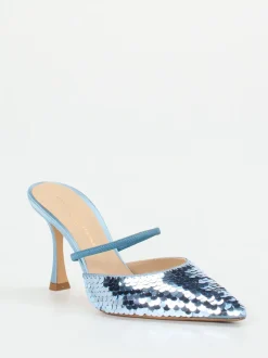 Konstantin Starke – Mules aus Metallic mit Pailletten