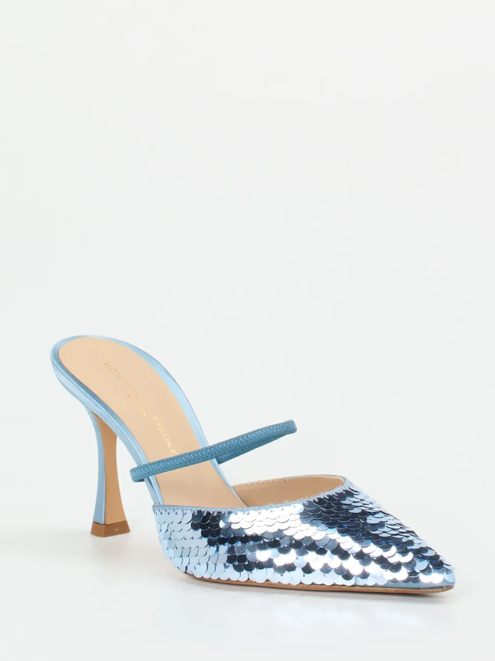 Konstantin Starke – Mules aus Metallic mit Pailletten
