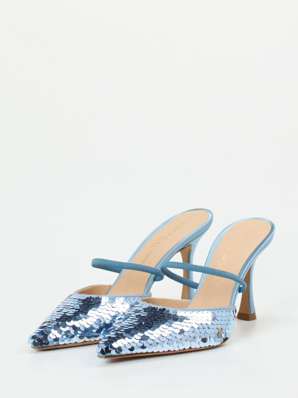 Konstantin Starke – Mules aus Metallic mit Pailletten