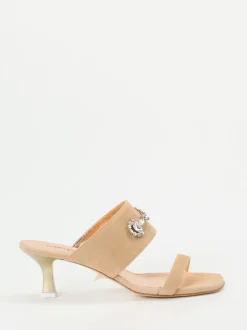 Konstantin Starke – Mules aus Veloursleder beige