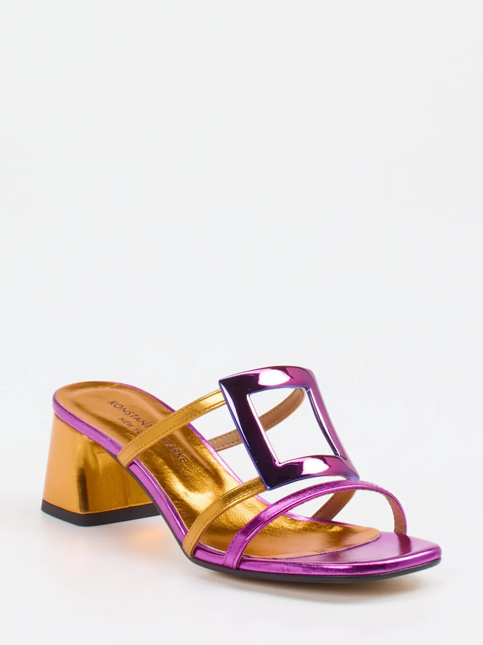 Konstantin Starke – Mules aus Metallicleder Magenta