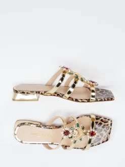Konstantin Starke – Mules aus Metallicleder goldfarben