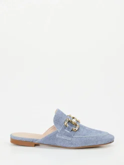 Konstantin Starke – Mules aus Veloursleder in Blau