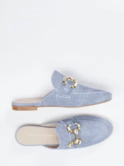 Konstantin Starke – Mules aus Veloursleder in Blau