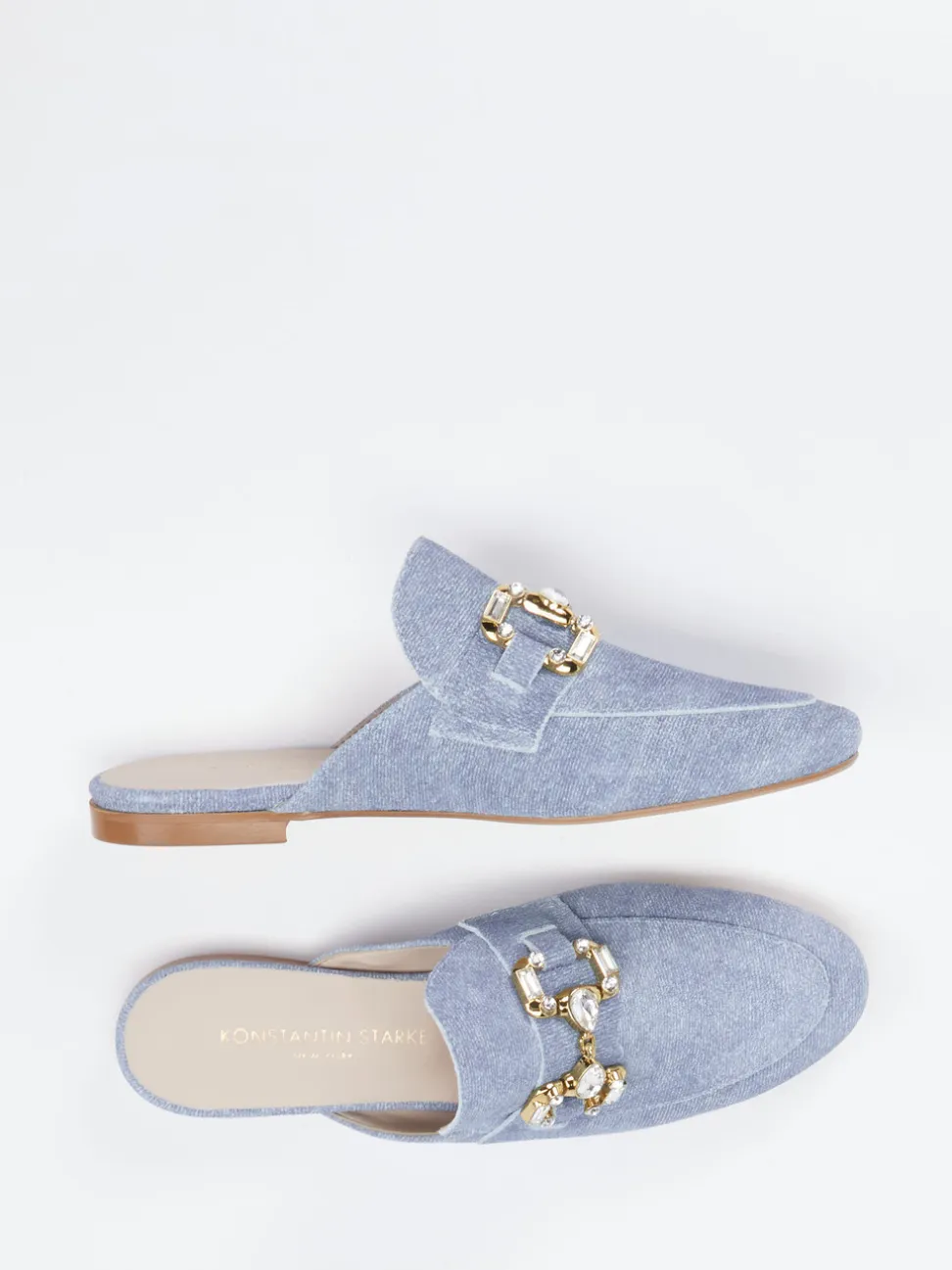 Konstantin Starke – Mules aus Veloursleder in Blau