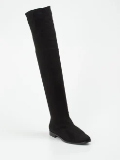 Konstantin Starke – Overknee-Stiefel aus Veloursleder Schwarz