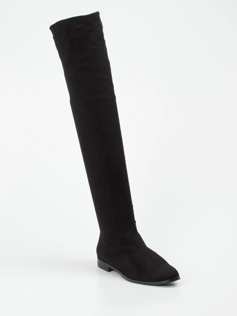 Konstantin Starke – Overknee-Stiefel aus Veloursleder Schwarz