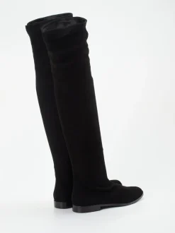 Konstantin Starke – Overknee-Stiefel aus Veloursleder Schwarz