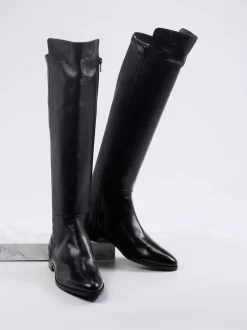 Konstantin Starke – Overknee-Stiefel aus Nappaleder Schwarz