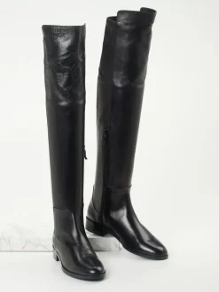 Konstantin Starke – Overknee-Stiefel aus Lammleder Schwarz