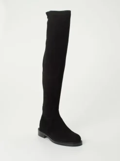 Konstantin Starke – Overknee-Stiefel aus Veloursleder Schwarz