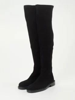Konstantin Starke – Overknee-Stiefel aus Veloursleder Schwarz