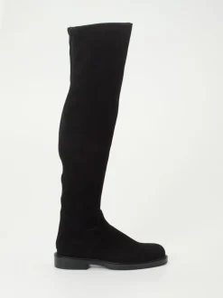 Konstantin Starke – Overknee-Stiefel aus Veloursleder Schwarz