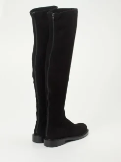 Konstantin Starke – Overknee-Stiefel aus Veloursleder Schwarz